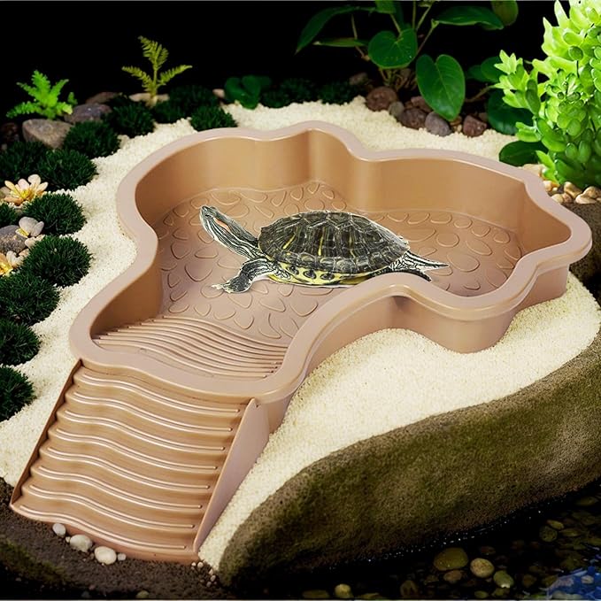 Turtle Bathing – Aquarium Turtle, Climbing Pet, Amphibian Basin | Shower Basin Turtles Bathing for Small Reptiles, Pet Care, Swimming, and Relaxation at Home or Garden