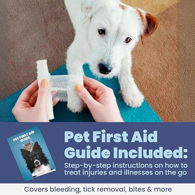 Dog First Aid Kit - Vet Approved Emergency Supplies - Pet First Aid Kit Guide, Tick Remover, Slip Leash & Medical Essentials for Home, Camping, Car, RV, Travel (Essential 2-Pack)