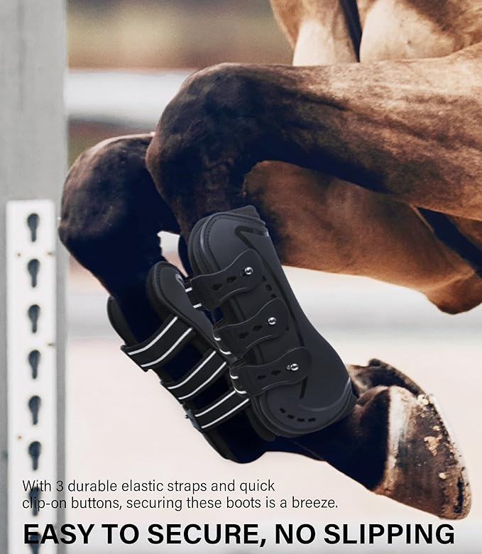 Horse Tendon Boots, Fetlock Boots & Open Front Boots for Jumping, Set of 4, Horse Protection Leg Guard