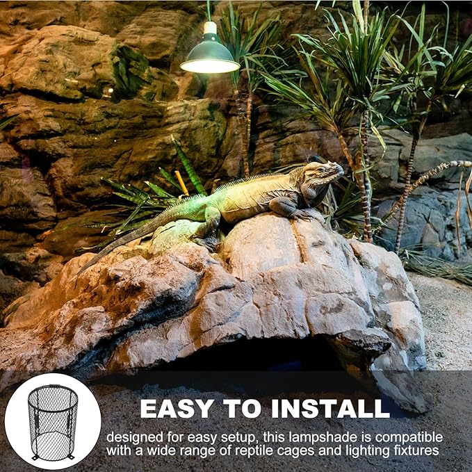 Reptile Heat Lamp Grille Cover for Leopard Gecko Removable Lampshade Ceramic Enclosure Cage Heater Guard Pet Reptile Lampshade