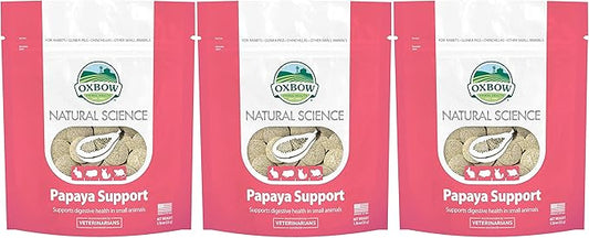 Oxbow 3 Pack of Natural Science Papaya Digestive Support Wafers for Small Pets, 1.16 Ounces Each, Made in The USA