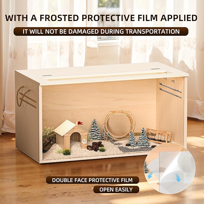Pine Small Animals Houses&Habitats Chewproof, 32" Pine Guinea Pig Cage Hamster Cage for Small Animals (32" Medium, Normal)