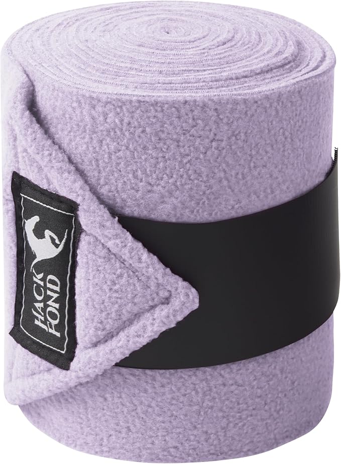 Fleece Horse Polo Leg Wraps Set of 4, 10' Horse Leg Bandages Stable Supplies Equestrian Boots Pastel Lavendar