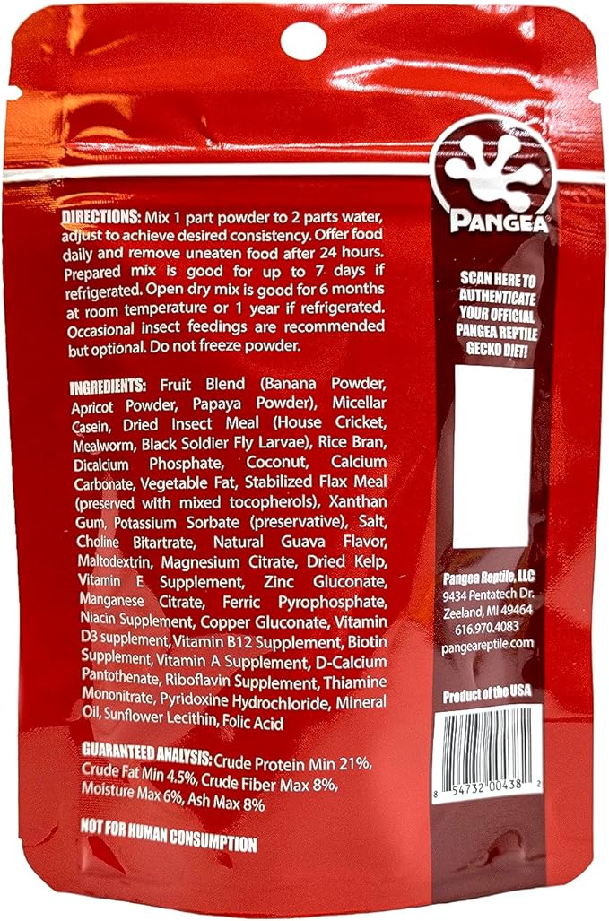 Pangea Gecko Diet Fruit & Treat Bundle - 2oz Fruit & Insects Diet and Gecko Treat Mix