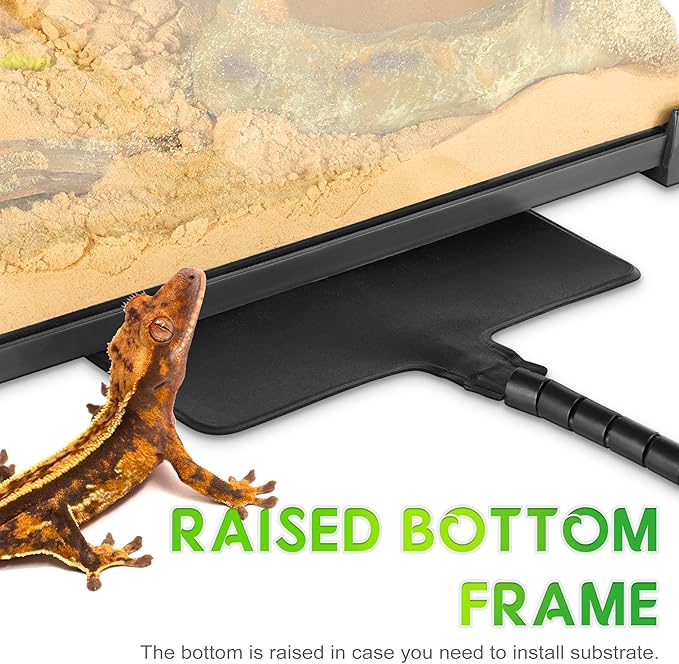 10"x10"x14" Mini Reptile Glass Terrarium, Front-Opening Vivarium with Feeding Slot & Heat-Resistant Aluminum Frame for Small Reptiles & Inverts, Like Anoles, Orchid Mantises & Stick Insects