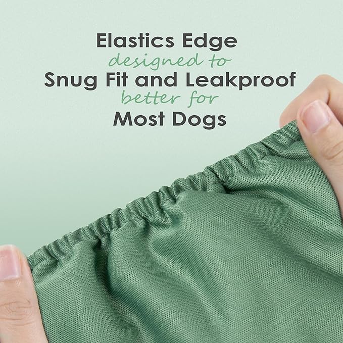 wegreeco Washable Male Dog Belly Band (Stylish Pattern)- Pack of 3 - Male Dog Belly Wrap, Dog Diapers Male (Green Series, Large)