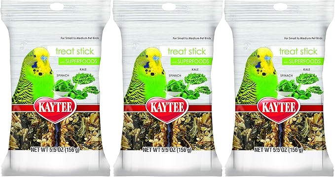 Kaytee 6 Pack of Birid Treat Sticks with Superfoods, Small to Medium, with Spinach and Kale3
