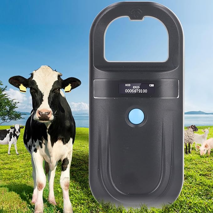 Pet Microchip Reader, Animal ID Microchip Scanner 134.2KHz, Supports ISO11784 85 FDX B ID64 Microchip EMID, Pet Chip ID Scanner with LED Display, Buzzer, USB Charging for Cat Dog