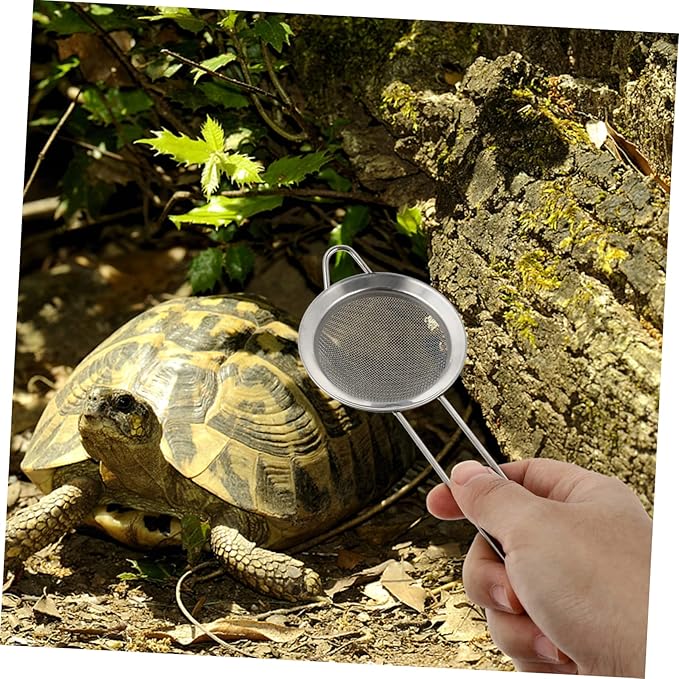 Mipcase 4pcs Stainless Steel Reptile Sand Shovel Litter Cleaner for Tortoises and Lizards Fine Mesh Sifting Tool for Efficient Excrement Removal