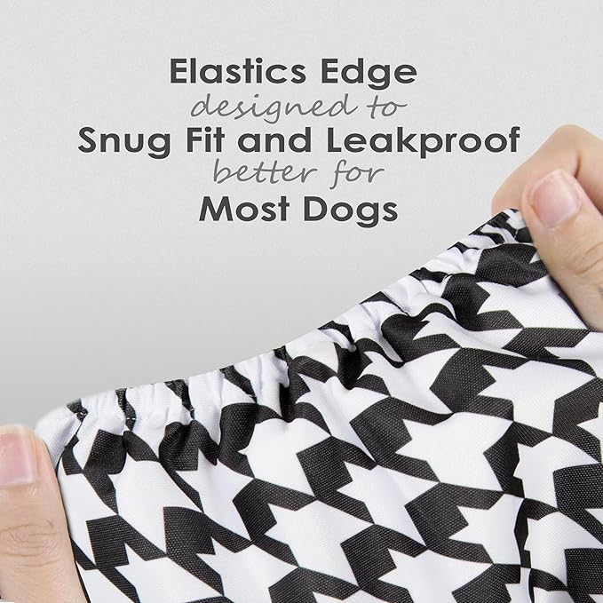 wegreeco Washable Male Dog Belly Band (Stylish Pattern)- Pack of 3 - Washable Male Dog Belly Wrap, Dog Diapers Male (Houndstooth, Large)