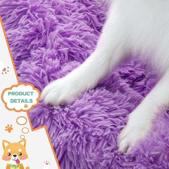 NOYAL Calming Dog Bed Donut Anti Anxiety Fluffy Dog Bed for Small Medium Dog and Cat