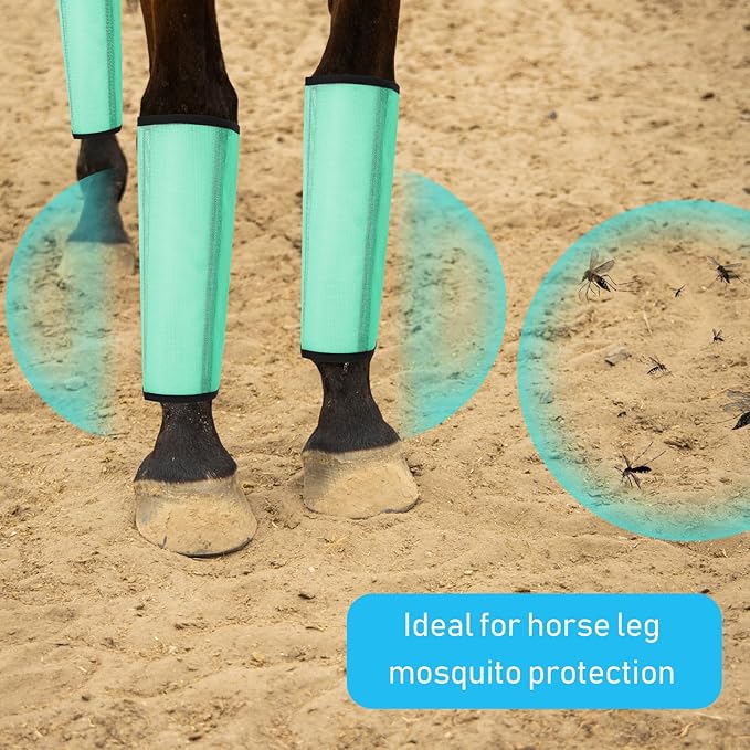 Jexine Set of 8 Mesh Fly Boots for Horse Loose Fitting Non Slip Breathable Horse Fly Leggings Protective Reduces Stress Leg Fatigue Wraps for Preventing Flies Mosquitoes Bite