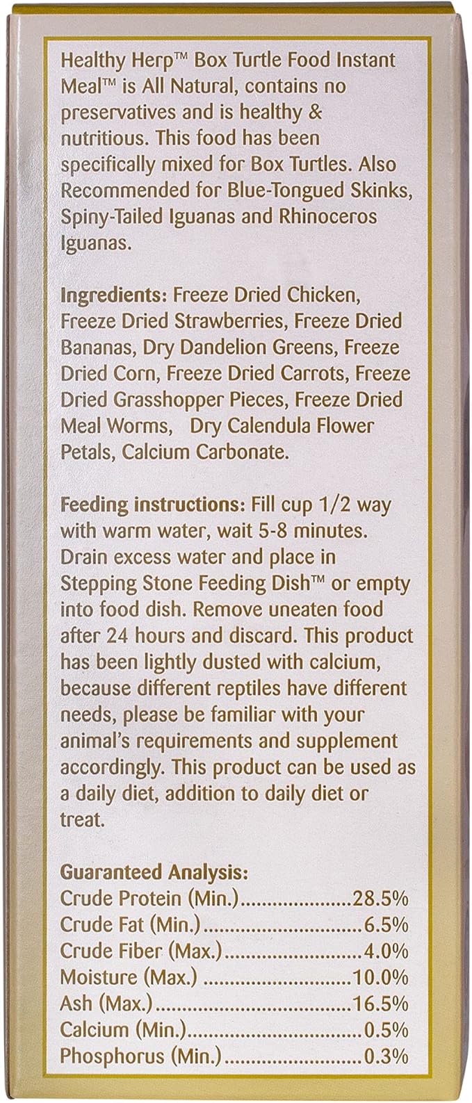 Healthy Herp Box Turtle Food Instant Meal for Reptiles - Nutritious Turtle and Tortoise Food, Habitat Accessories - Made in USA, Quick Prep - 7 x 0.19 oz (5.4g) Cups