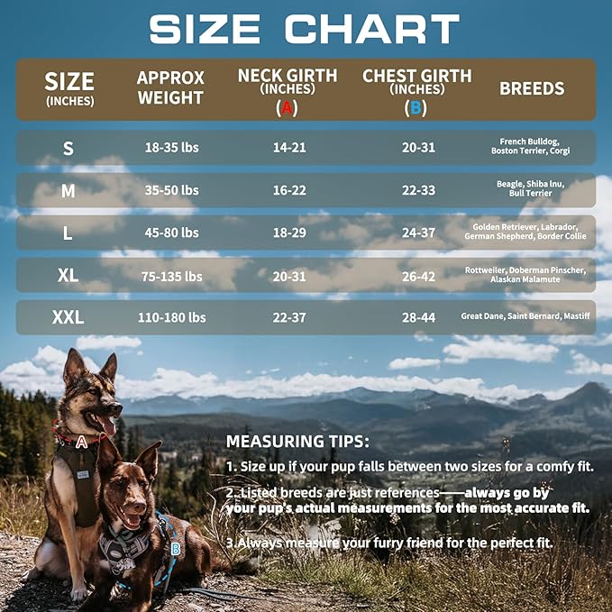 AUROTH Tactical Dog Harness for Large Dogs No Pull Adjustable Pet Harness Reflective Working Training Easy Control Pet Vest Military Service Dog Harnesses Desert Camo XXL