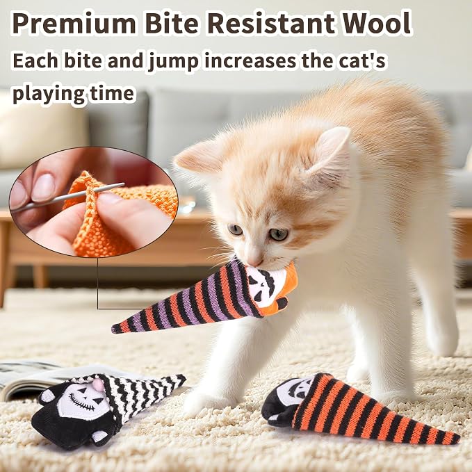 Retro Shaw Cat Toys for Indoor Cats Kittens, Crinkle Catnip Gnome, 3 Pack - Image 5