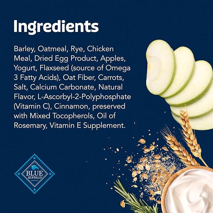 Blue Buffalo Health Bars Crunchy Dog Biscuits, Oven-Baked with Natural Ingredients, Apples & Yogurt, 16 Ounce (Pack of 4)
