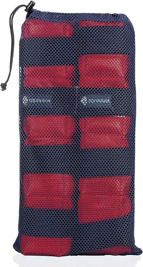 Equinavia Cool Relief Therapy Ice Boots Leg Wraps Pair for Horses, Gel Pack with Adjustable Straps | 16.5" x 15.5" with Storage Bag - Red - Pair - One Size