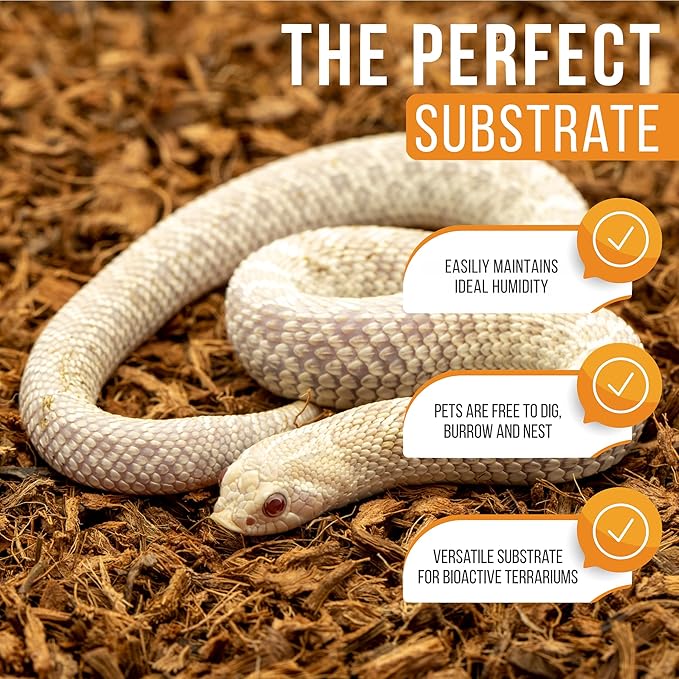 Microchip Coconut Substrate for Inverts and Reptiles Loose Fine Coconut Husk Chip Mix Reptile and Tarantula Bedding for Terrarium Floor (36 Quart)