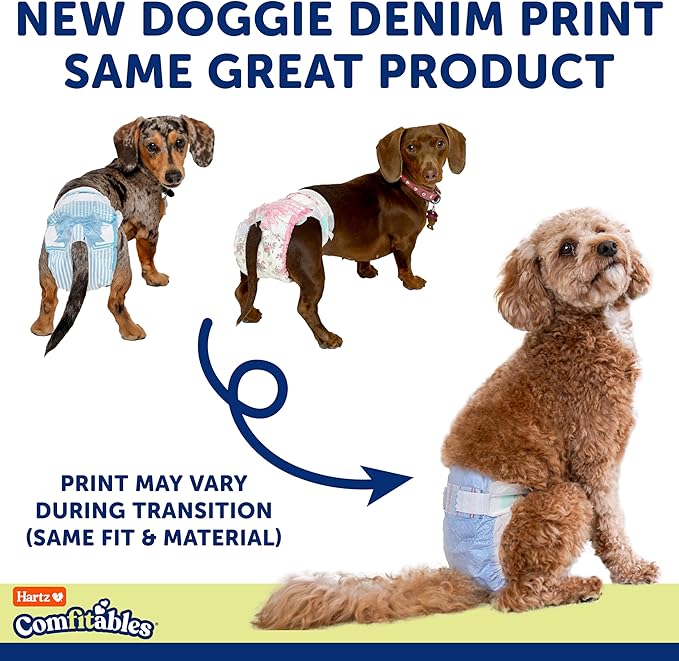 Hartz Comfitables Disposable Dog Diapers, Size XL 5 count, Comfortable & Secure Fit, Easy to Put On, Super Absorbent Male and Female Diaper