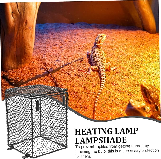 HANABASS Reptile Heating Lamp Mesh Cover Safe and Practical Ceramic Shade for Parrot Bird Cage Turtles Lizards and Pets Easy Installation Protects from Burns Versatile for Day Night Lamps