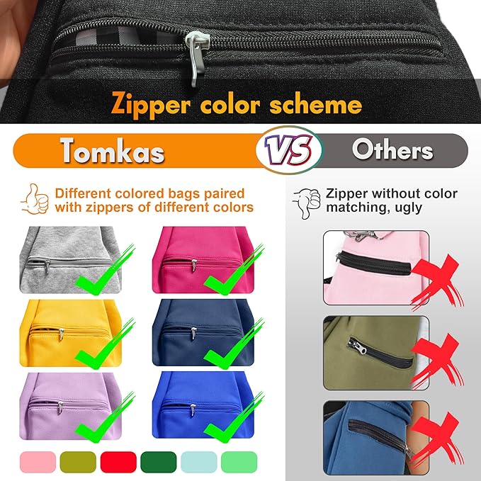 Tomkas Small Dog Sling Carrier - Zipper Pocket & Adjustable Strap & Zip Pocket - for 3-10 lbs Pets (Grey, M - Zipper Pocket & Classic Strap)