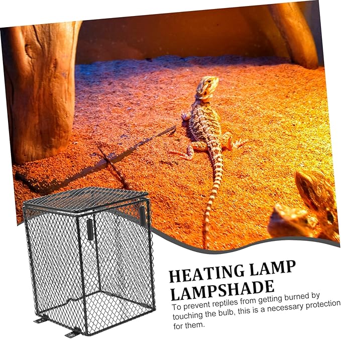 Reptile Lamp Cover Scalding Mesh Shade for Parrot Bird Cage Basking Easy Installation High-Temperature Reptile Accessory