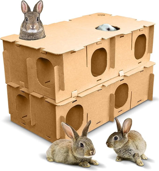 BINKYBUNNY Maze Haven - Rabbit Houses, Bunny Toys, Guinea Pig Castle, Chinchilla Playhouse
