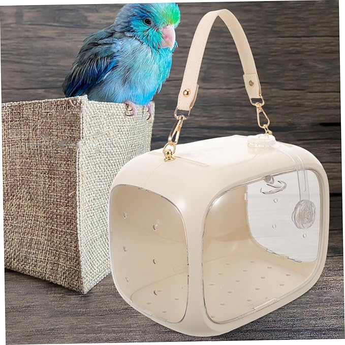 VANZACK Portable Small Bird Carrier Travel Cage with Breathable Mesh Panels for Parrots Canaries Lovebirds Lightweight Ventilated Clean Parrot Takeout Bag for Outdoor Trips and Traveling