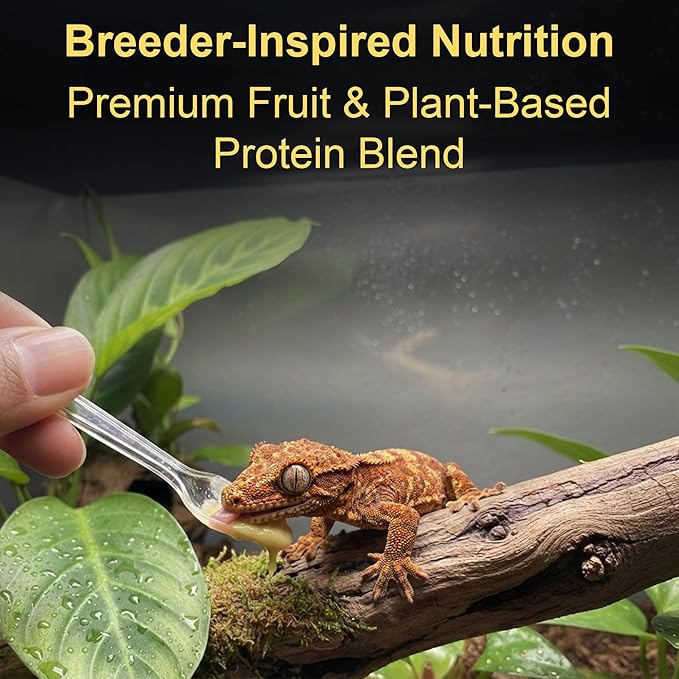 CTWPets Crested Gecko Banana Complete Diet – Premium Fruit & Protein Powder Food, Just Add Water, Complete Nutrition for Crested Geckos & Fruit-Eating Reptiles – Includes Feeding Spoon (6oz)