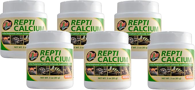 Zoo Med 6 Pack of Calcium with Vitamin D3 Reptile Supplement, 3 Ounces Each