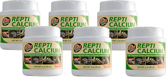 Zoo Med 6 Pack of Calcium with Vitamin D3 Reptile Supplement, 3 Ounces Each