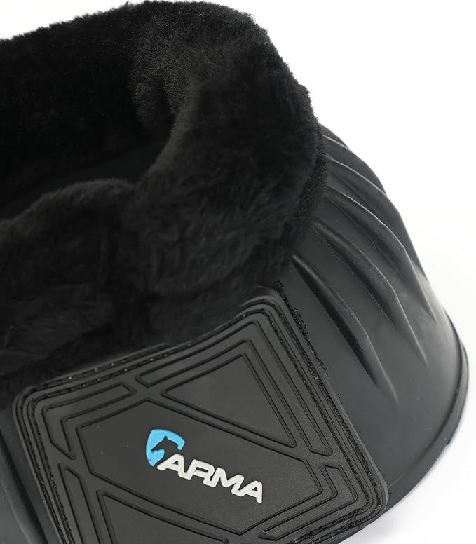 Shires ARMA Fleece Trim Bell Boot (Black, Full)