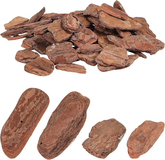 SHINEOFI Reptiles Box Pine Bark Landscaping Decor 500g Natural Wood Chips for Tortoise and Reptile Habitat Terrarium Breeding Box