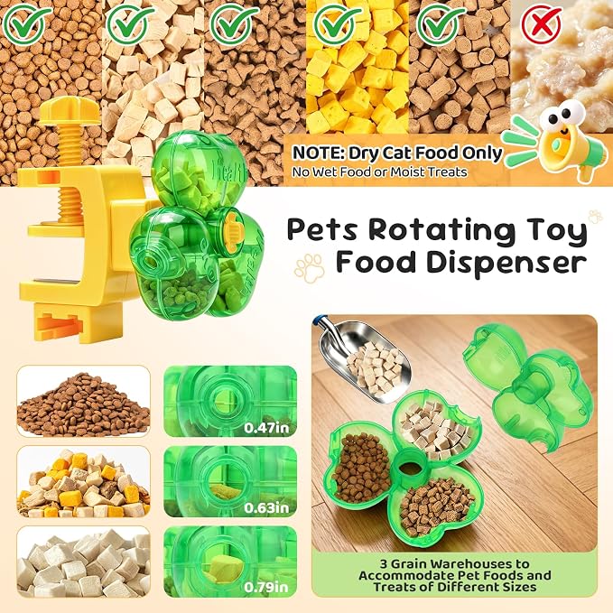 Cat Toy for Indoor Cats, Clover Shape Treat Dispenser,Interactive Puzzle cat Toy for IQ Training,Enrichment Toys as Gifts for Pupies???Cats,Dogs - Image 5