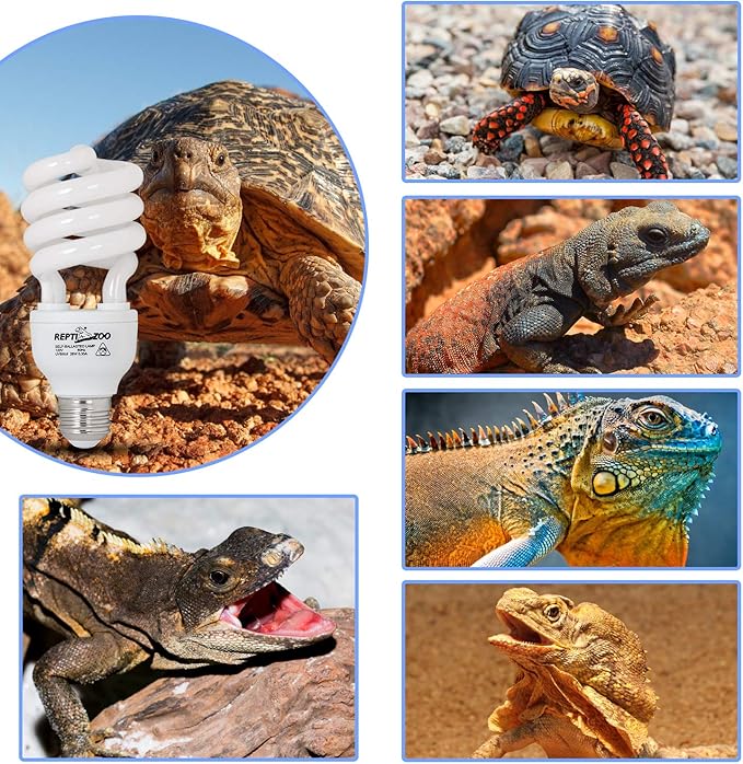 REPTI ZOO Energy Saving Lamps UVB Bulb,Spiral Compact 26 Watts UVB 10.0 Reptile Light Bulb Fit for Desert Type Reptile/Snake/Lizard/Insect/Leopard Tortoise