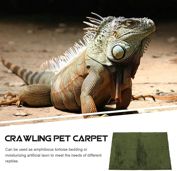 SHINEOFI Reptile Carpet Terrarium Mat Non-Adhesive Lizard Tank Liner Tortoise Bedding Substrate for Gecko Amphibian Cage Cleaner Safe Fit Pet Habitat Accessory