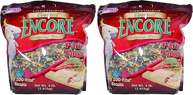 F.M.Brown'S Encore Gourmet Parrot Food, Net Wt 4 Lb (Pack of 2)