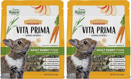 Sunseed Vita Prima Complete Nutrition Adult Rabbit Food, 4 LBS (Pack of 2)