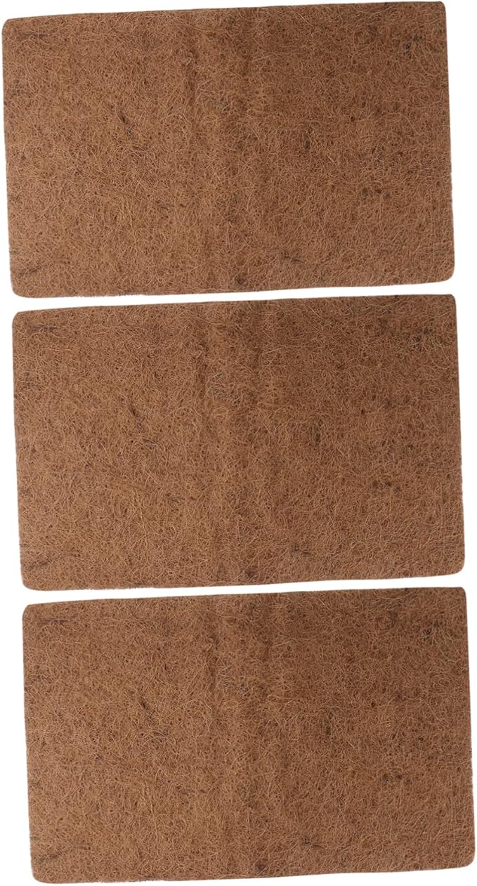 Abaodam 3pcs Climbing Pet Mat Terrarium Reptile Coconut Mat Pet Habitat Soft Mat Substrate Fiber Matting Pads Liner Reptile Bedding Mat Accessories Turtle Tortoise Bedding Lizard