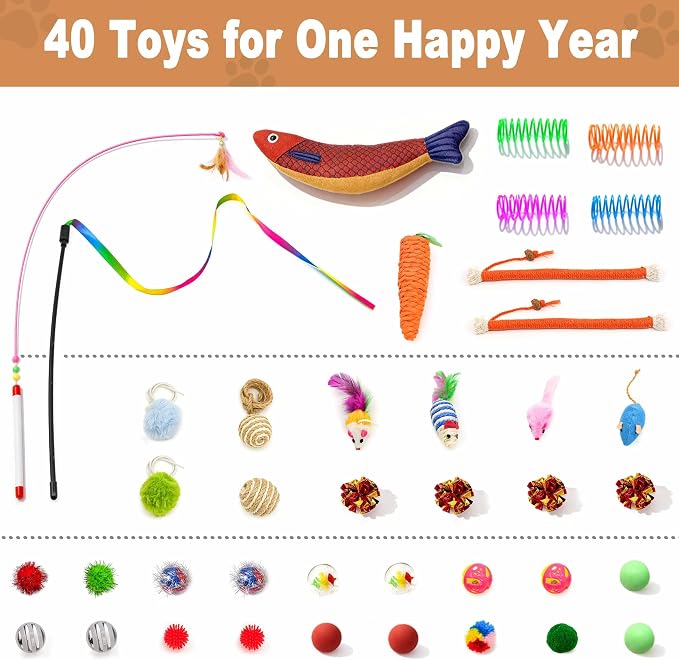 41 Pcs Interactive Cat Toys with Cat Puzzle Box, Cat Puzzle Toys, Kitten Toy - Image 6