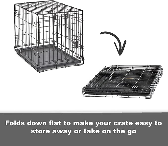 Midwest Homes for Pets 48-Inch New World Crate for Extra-Large Breeds, 90-110 lbs, Single Door Folding Dog Crate, Leak-Proof Tray & Secure Latch, Portable, Durable & Easy to Assemble