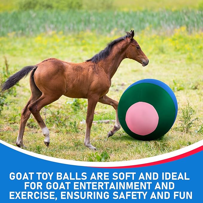 40 Inch Giant Herding Ball with Ball Cover Anti Burst Please Watch VCR for How to Inflation Horse Toys for Horses Entertainment Play, Pump Included(Classic, Mixed Color)