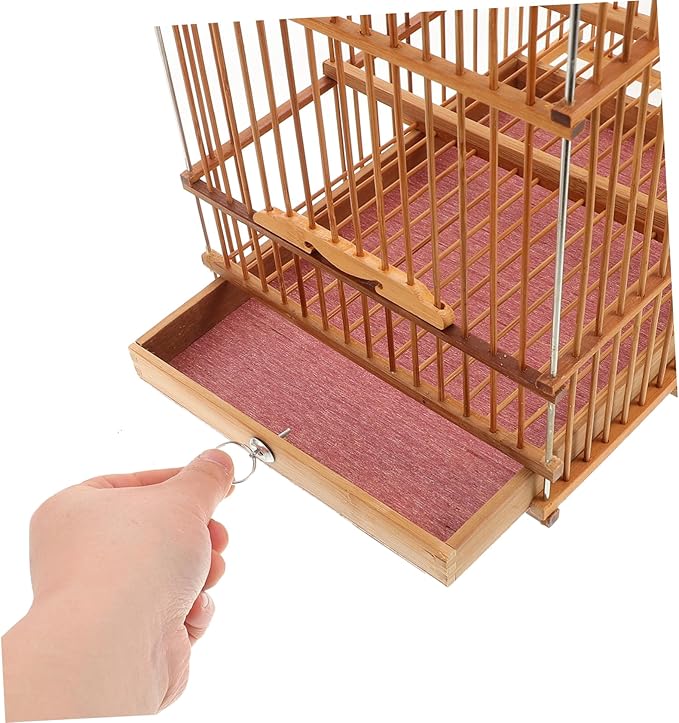 Bamboo Bird Cage for Small Parrots and Lovebirds Portable Woven Birdcage for Indoor and Outdoor Use Lightweight Travel Carrier Hollow Design