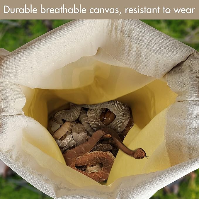 IC ICLOVER Snake Reptile Bag with Drawstring, 20 x 28 Inch Heavy Duty Large Snake Hunting Sack Pouch with Sewn Bottom Corners for Moving Transporting Capturing Hunting Catching Rattlesnakes Reptiles