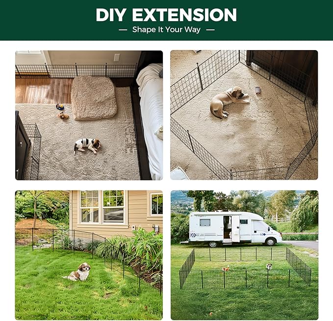 FXW MiniPaws Unleashed Dog Playpen, Expandable & Portable Design for Yard, RV Camping and Indoor Use, for Puppies and Small Dogs, 24-inch 48 Panels