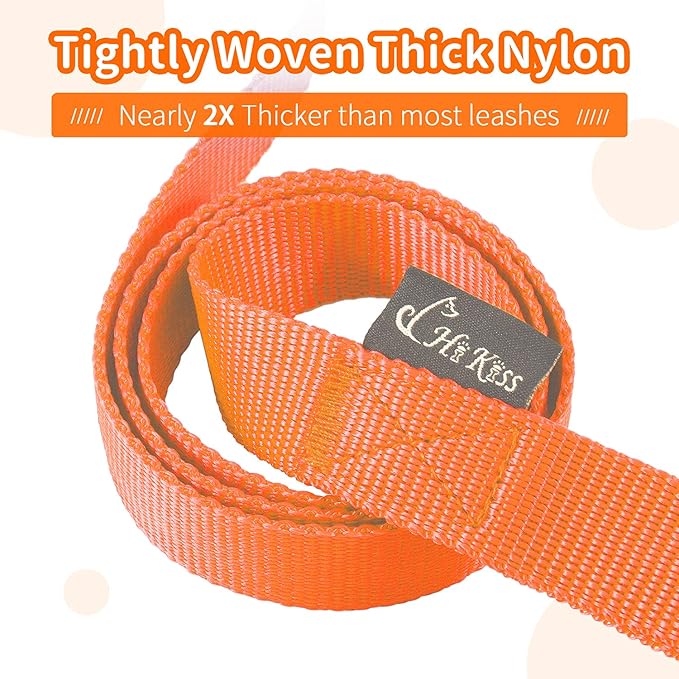 HIKISS Long Dog Leash Obedience Recall Training Agility Lead with Thickening Material for Large Dog - 15ft 20ft 30ft 50ft 100ft Training Leash(Orange 100ft)
