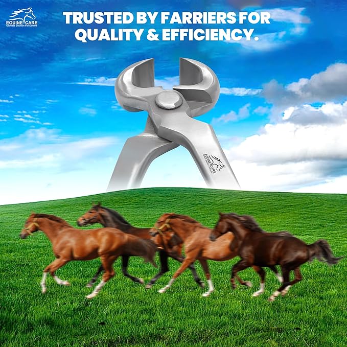 Equine Care Hoof Nippers for Farriers – Horse Hoof Trimmer | Chrome Vanadium Steel Farrier Tool with Precision Cutting Blades, High Leverage Handles & Ergonomic Grip for Horses & Livestock (15 Inch)
