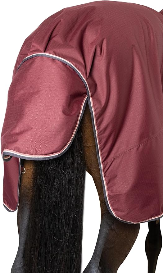 HORZE Glasgow Light Weight Waterproof Turnout Horse Sheet (No Fill) - Burgundy - 72 in