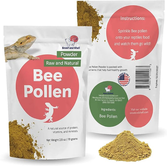 Bee Pollen Powder for Reptiles – Natural Appetite Booster & Vitamin Supplement – Dusting Powder for Feeder Insects & Salads – All-Natural Reptile Food Topper – 2.5 oz