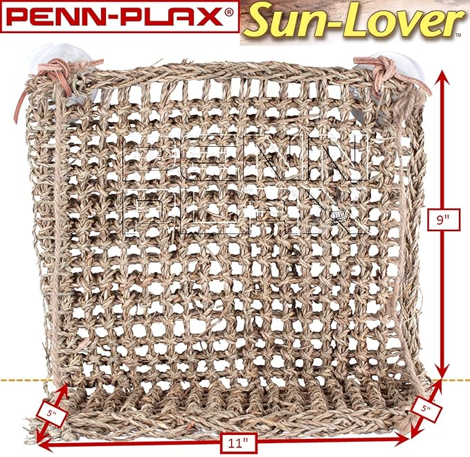 PENN-PLAX Reptology Lizard Lounger Sun Lover Basking Platform – 100% Natural Seagrass Fiber – Ideal for Bearded Dragons, Anoles, Geckos, and Other Reptiles